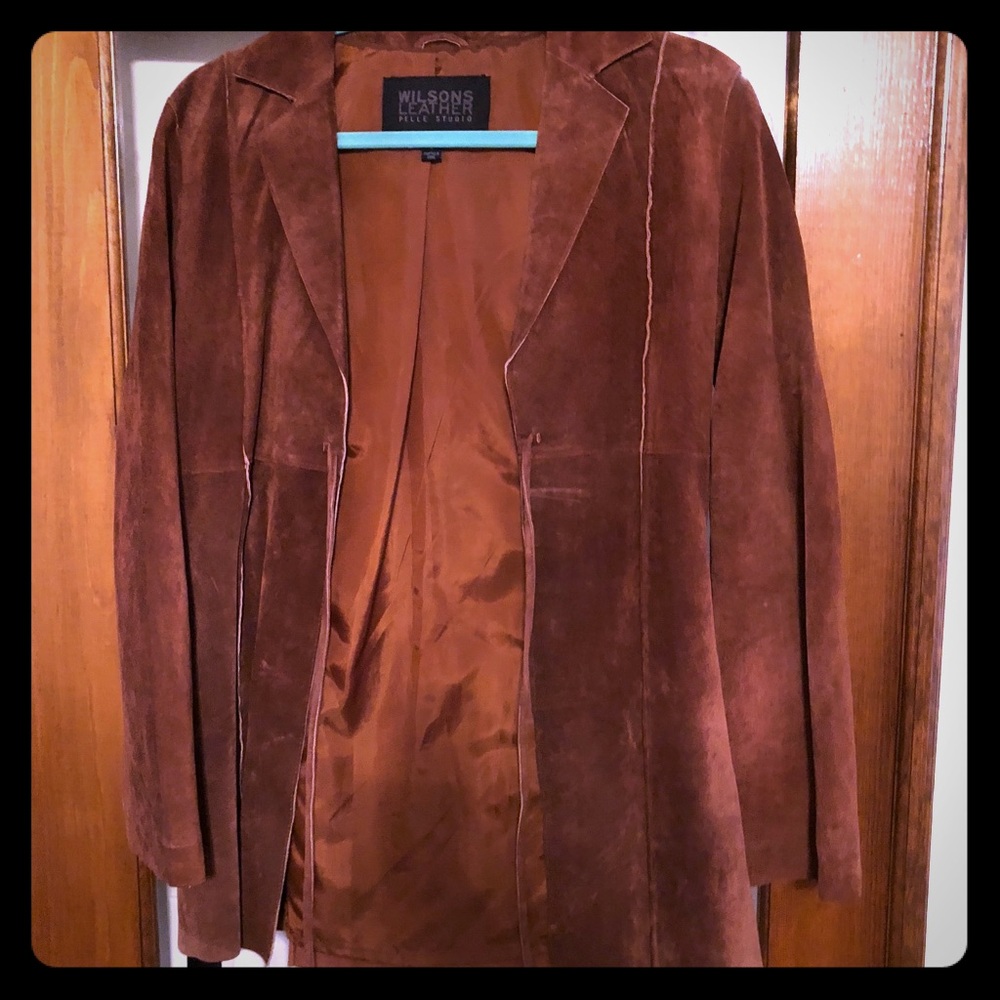 Womans leather coat lt brown brand new size small